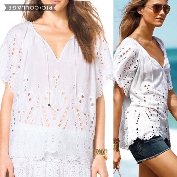 michael kors eyelet top